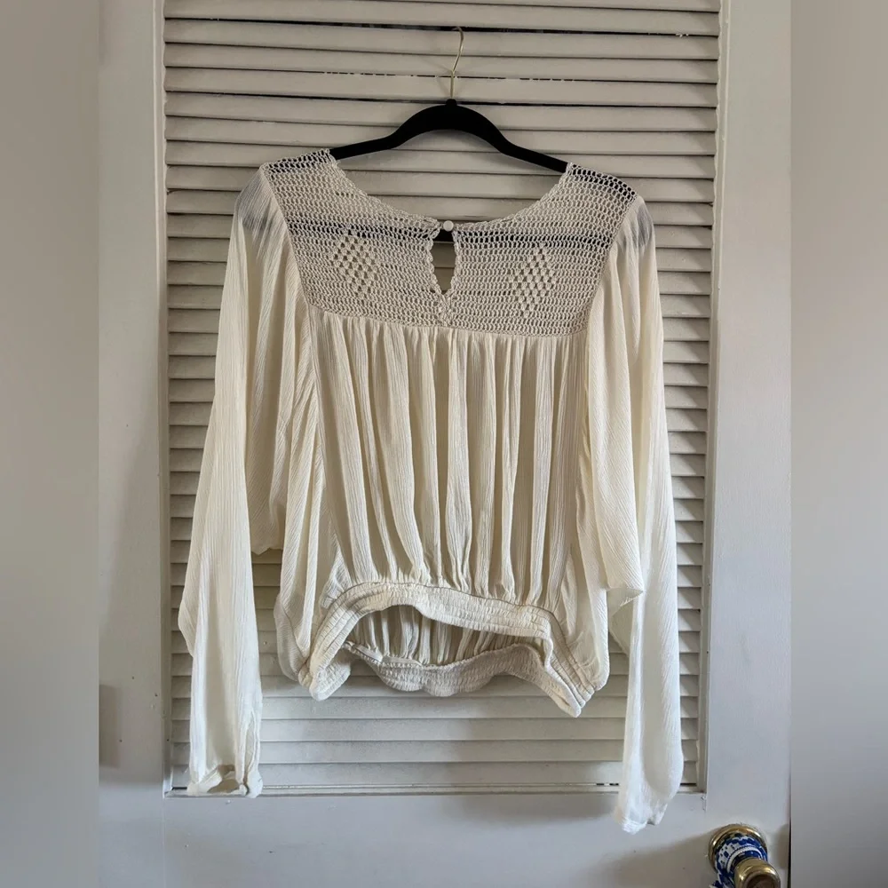 Free People Dolman Sleeve Crochet Blouse size S